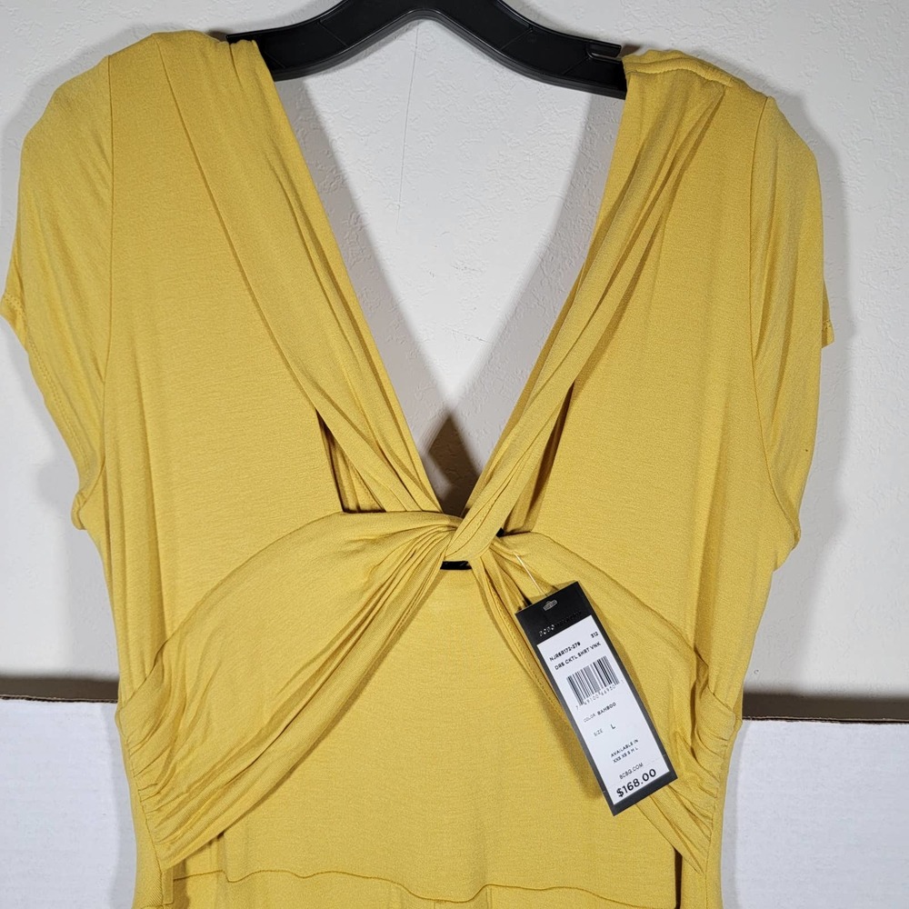 BCBG Max Azria Dress L Yellow NWT Ritz Bamboo Stretch New - Picture 11 of 11